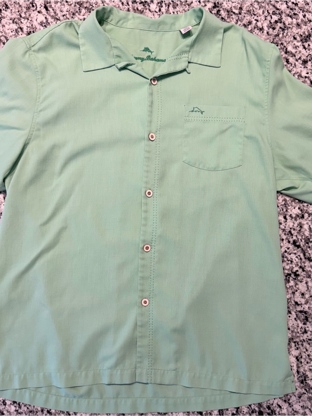 Tommy Bahama Light Mint Green Short-Sleeve Button-Down Shirt